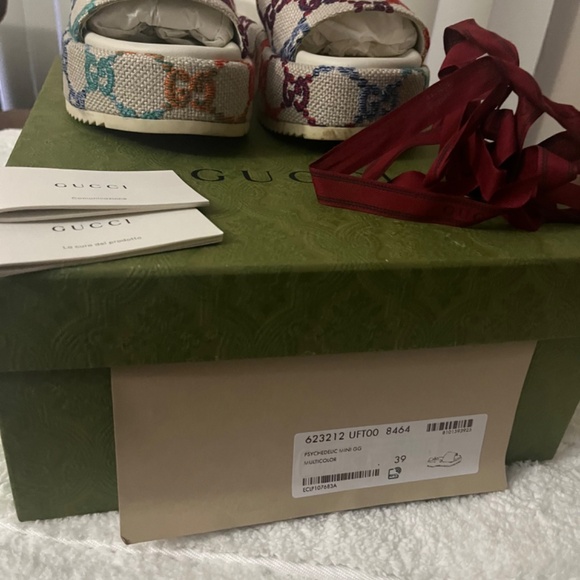 Psychedelic Multicolor Gucci Platform Sandals - Picture 3 of 6